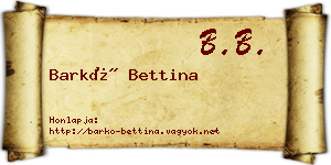 Barkó Bettina névjegykártya