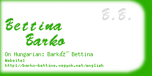 bettina barko business card